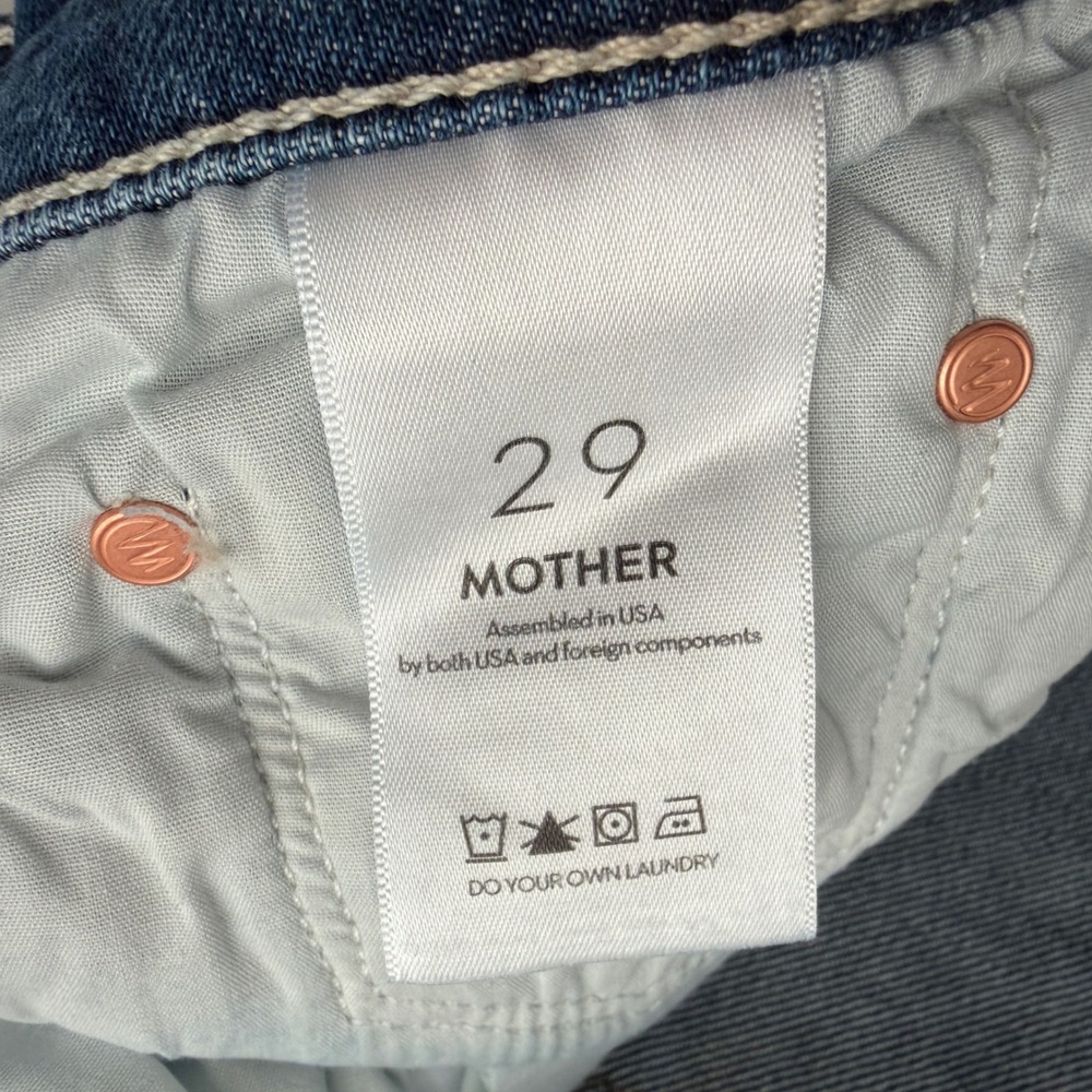 Mother USA Made The Bookie Sneak Straight in Perfectly Imperfect Jeans 29 Waist - Picture 7 of 12